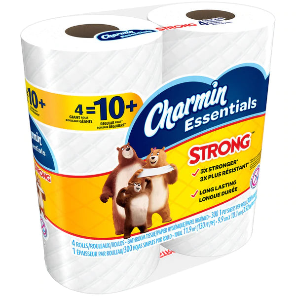 Charmin Essential Strong Toliet Paper 4 Giant Rolls - 300ct/10pk