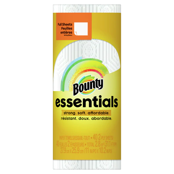 Bounty Essentials Paper Towels White 1 Regular Roll - 1ct/30pk