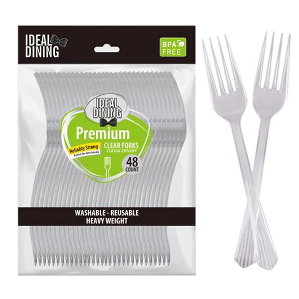 Ideal Premium Dining Clear Fork - 48ct/48pk