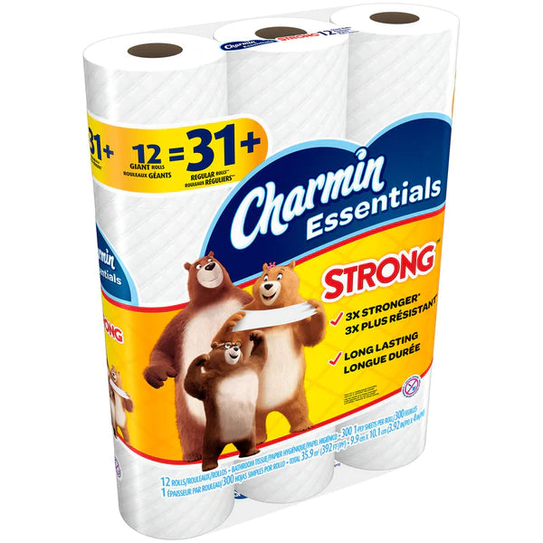 Charmin Essential Strong Toliet Paper 12 Giant Rolls - 300ct/4pk