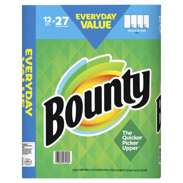 Bounty SAS Paper Towels White 12 Bulk Rolls = 27 Regular Rolls - 12ct/1pk