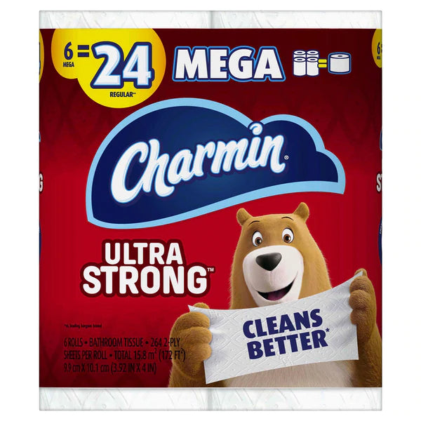 Charmin Ultra Strong Toilet Paper 6 Mega Rolls - 264ct/3pk